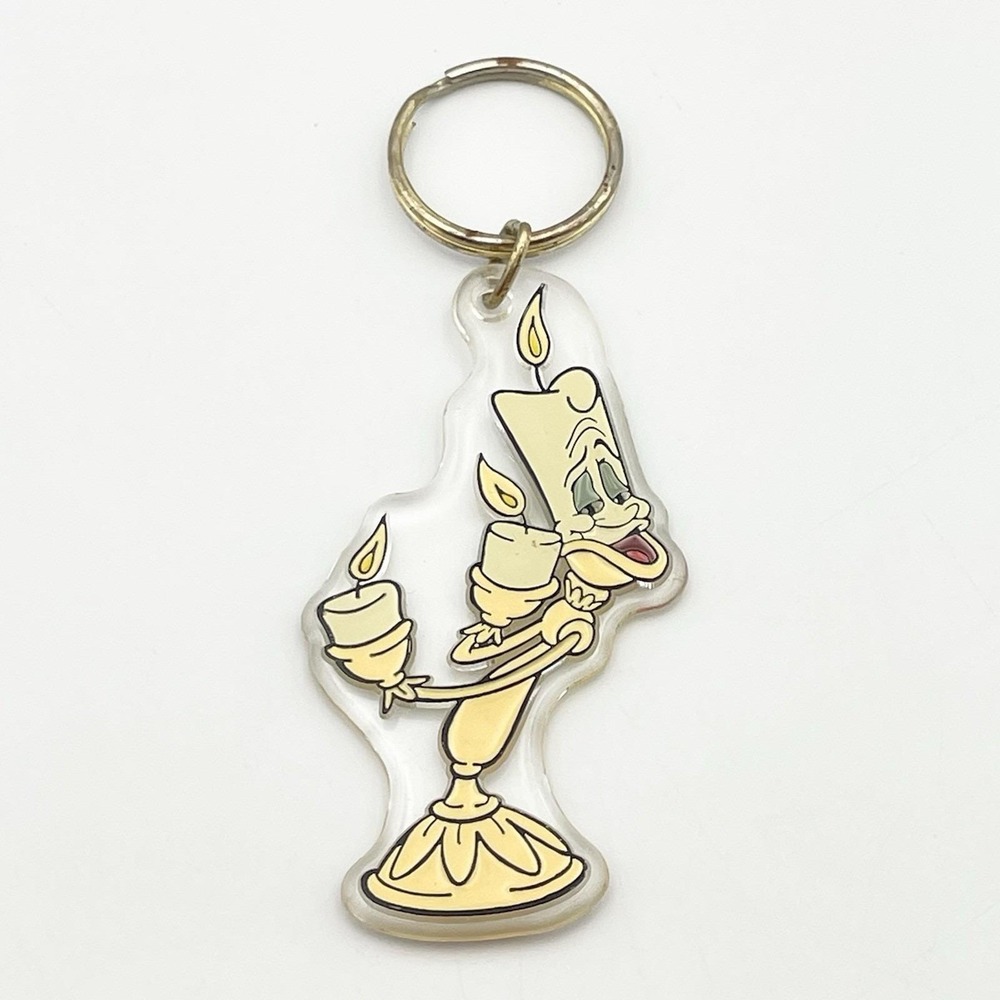 Vintage 1990s Disney Beauty and the Beast Lumiere Brabo Group‎ Acrylic Keychain